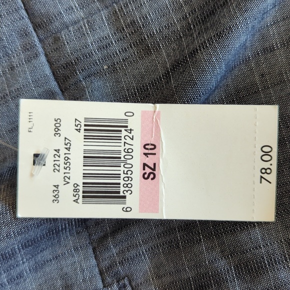 NWT Van Heusen Stretch Extensible Capri Pants 10 Short Blue Pattern - Picture 4 of 16